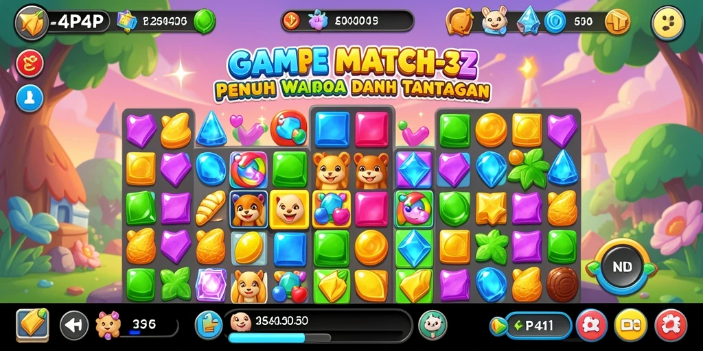 Gameplay seru 4P4P dengan kombinasi warna-warni yang menawan.