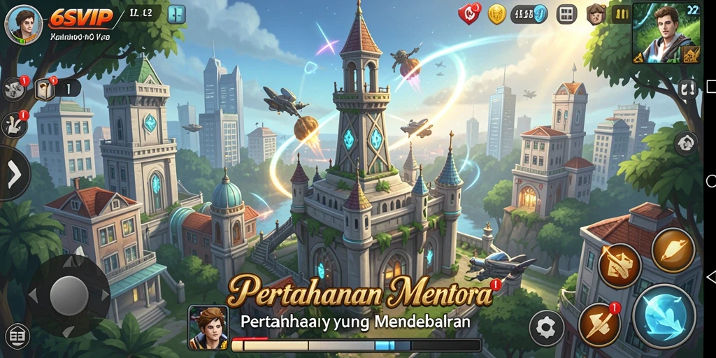 Gameplay Tower Defense 6SVIP yang mendebarkan dan menantang.