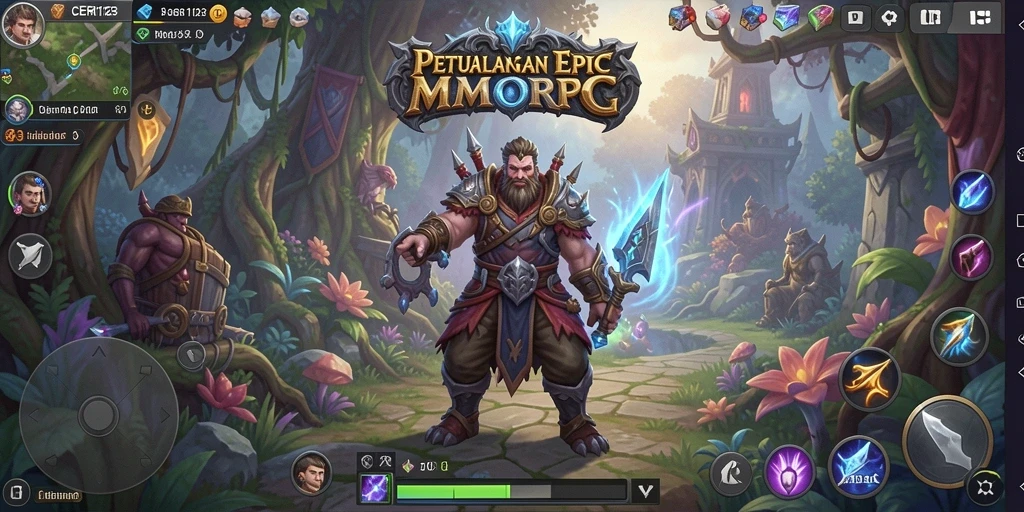 Tangkapan layar CERI123 menunjukkan aksi penuh di dunia MMORPG.