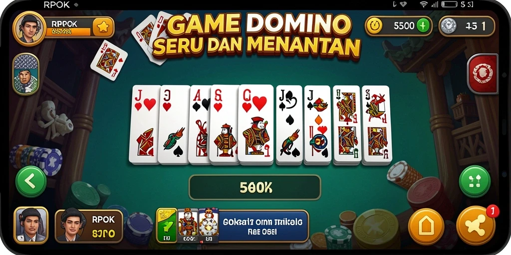 Tangkapan layar RPOK menampilkan gameplay domino yang seru dan interaktif.